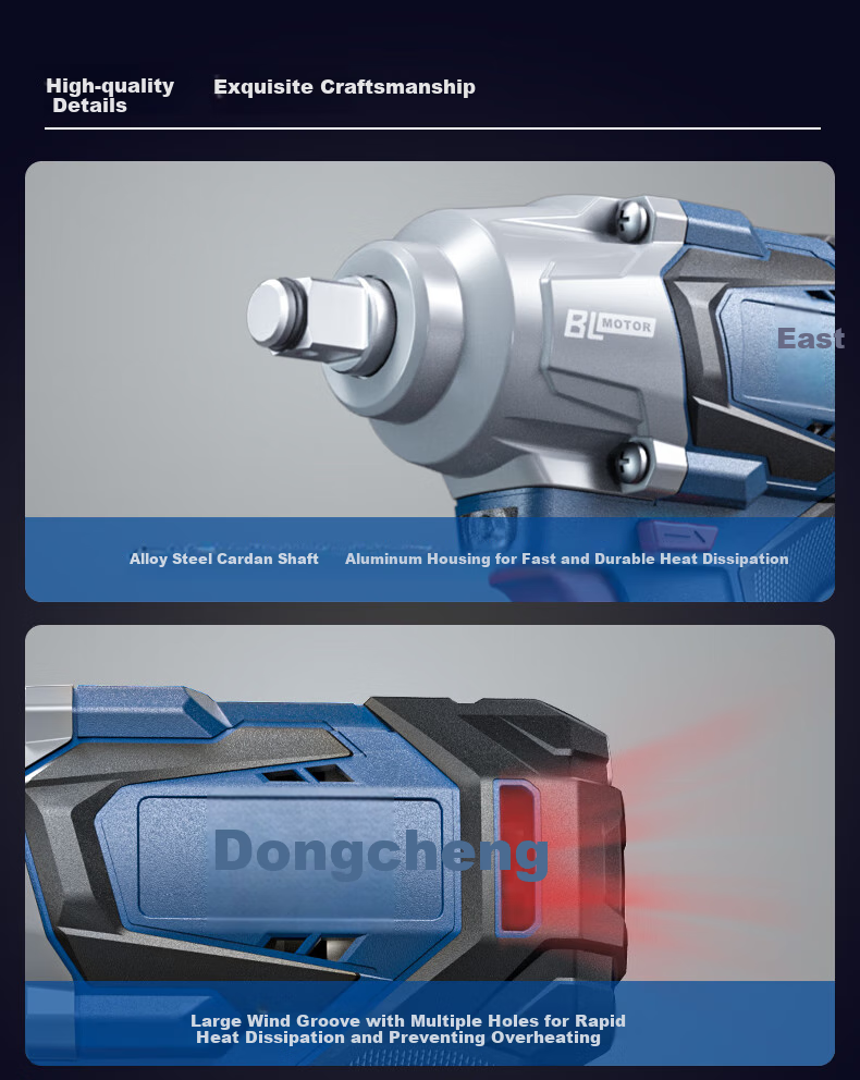 Dongcheng 20V Lithium-Ion Impact Wrench, Brushless Electric Wrench, DCPB02-18ME 9
