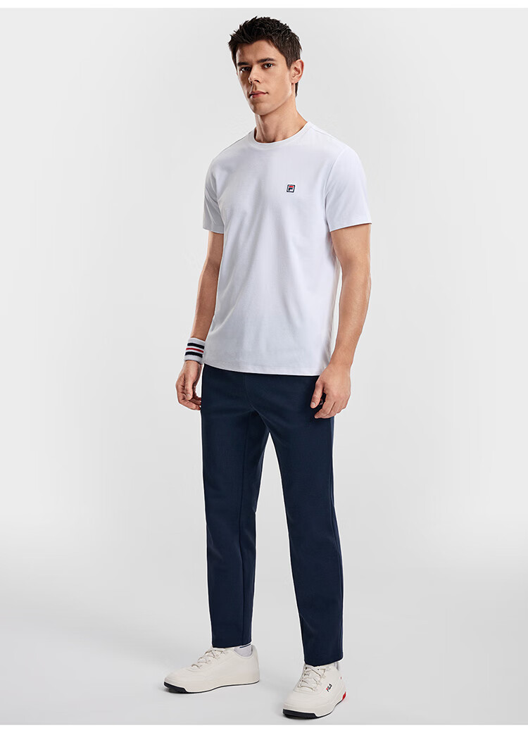 FILA Official Men's Short Sleeve T-Shirt 2026 Summer Tennis Moisture-Wicking Quick-Dry Knit Sun Protection Crew Neck Top 44