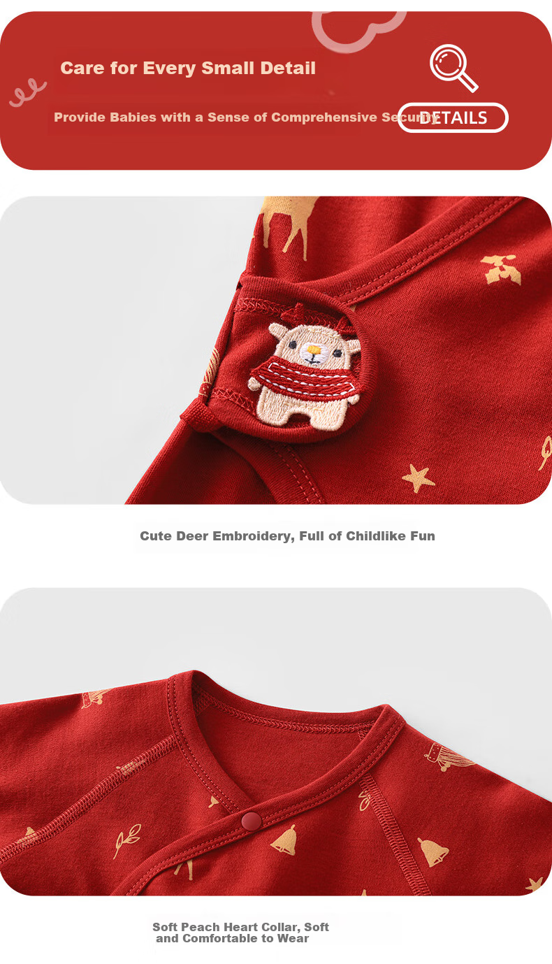 Youqi Newborn Full Moon Onesie, Baby Romper for Spring And Autumn, Pure Cotton Monk-Style Outfit, Crawling Suit, Underwear for Boys And Girls 7