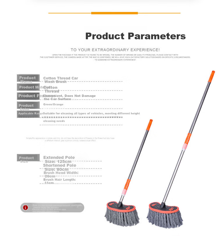 Bingyou Professional Dust Removal Cart Mop, Car Wash Brush, Long-Handled Telescopic Brush, Car Mop with Soft Bristles, Car-Friendly Brush 1