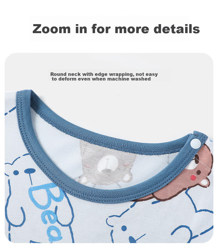 YUZHAOLIN Children's Pajamas Spring Boys' Home Wear Set Pure Cotton Air Conditioning Clothes Children's Clothing Full Print Zoo 15