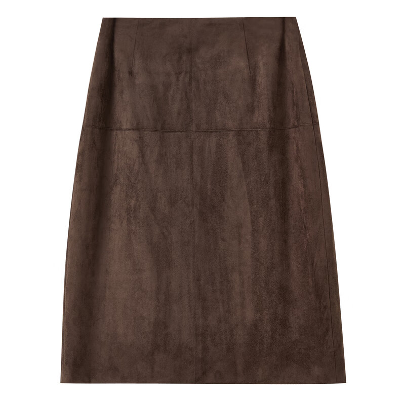 Sentubila Petite Velvet Midi Skirt for Women Autumn Elegant Split Straight Slim Fit Age-Reducing Skirt
