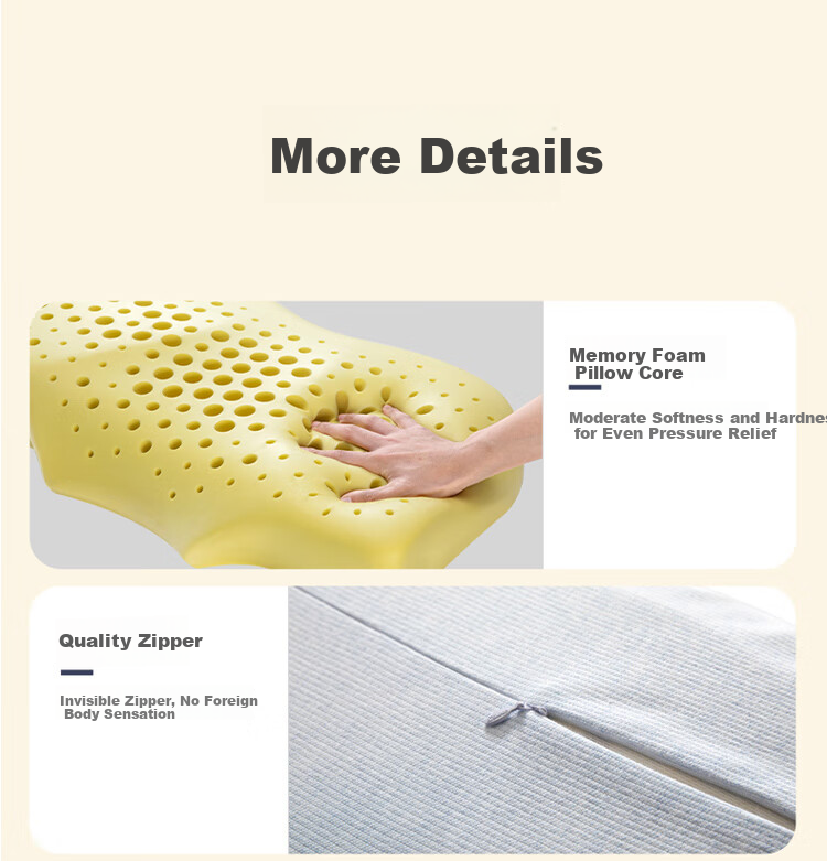 AiSleep Pillow Code 001 Cervical Pillow Core, Adult Deep Sleep Memory Foam Pillow, Butterfly Neck Support Pillow, XS Size 21