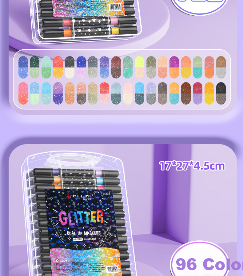 Yuji Flash Markers, Dual-Color with Glitter, Watercolor Pens, Highlighters, Laser Pearls, Glitter Paints, Children's School Supplies, Journaling Tools, Back-To Gifts, Children's Day Presents 10