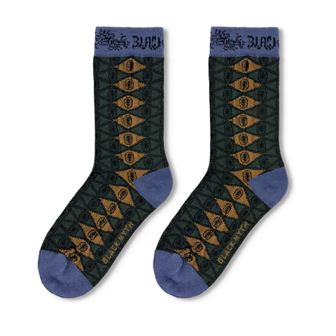 Black Myth Knitted Socks, Hundred-Eye Pattern, Unisex Wukong Jacquard Ribbed Cotton Blend Mid-Calf Socks