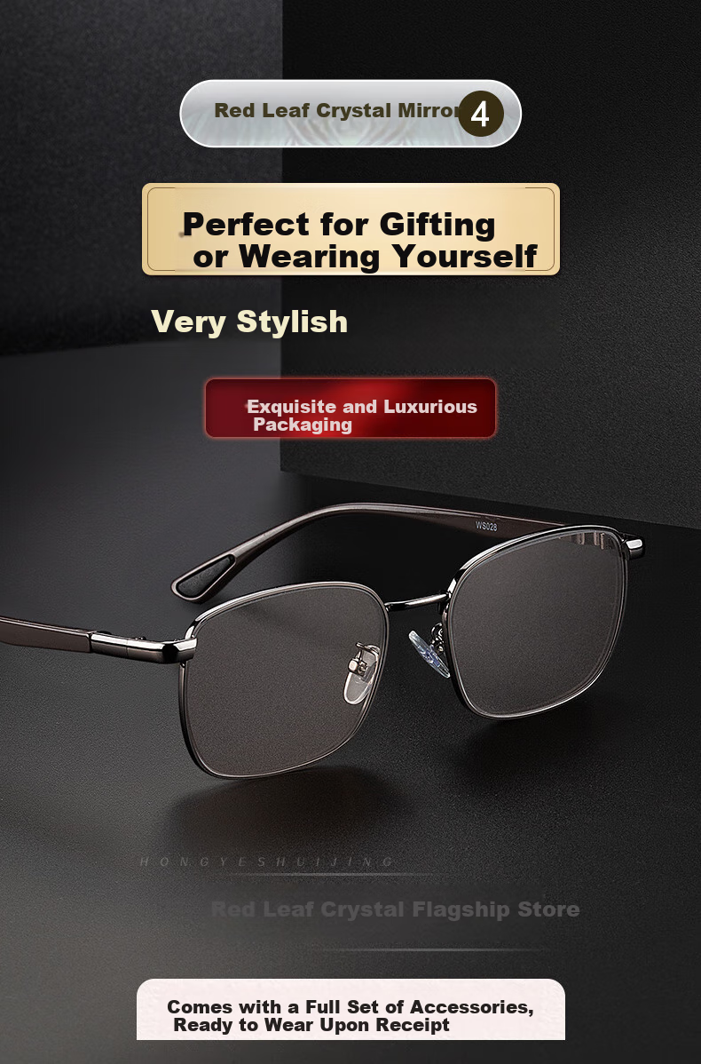 HONGYE Crystal Glasses, Amber Crystal Stone Sunglasses, Real Stone Glasses, Imported Titanium Frame from Donghai, High-Definition Eye Care 8
