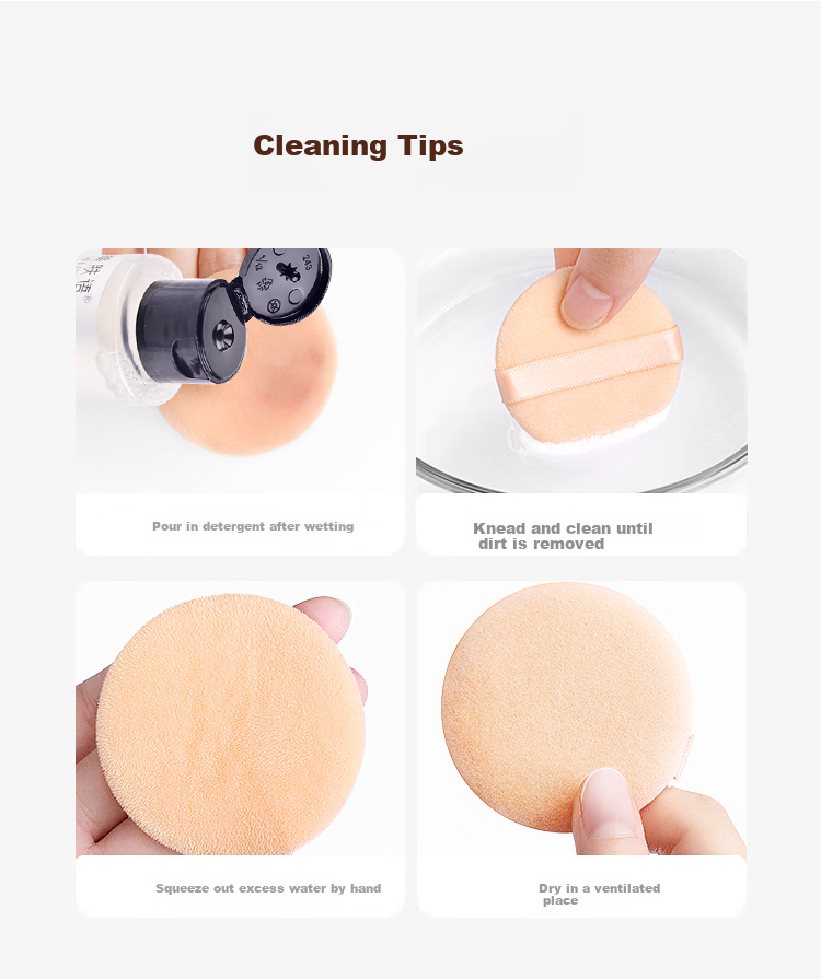 Meifuyu Double-Sided Flocked Powder Puff (Thin Round Shape), 3 Pieces, CT Replacement for Loose Powder Puff, Setting Makeup, MF8559 15