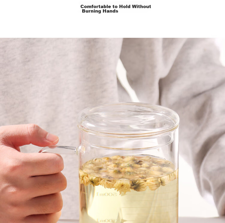BJ High Borosilicate Glass Cup with Scale Measuring Cup Large Capacity Room Tea Cup Heat-Resistant Children's Water Cup 1000ml 9