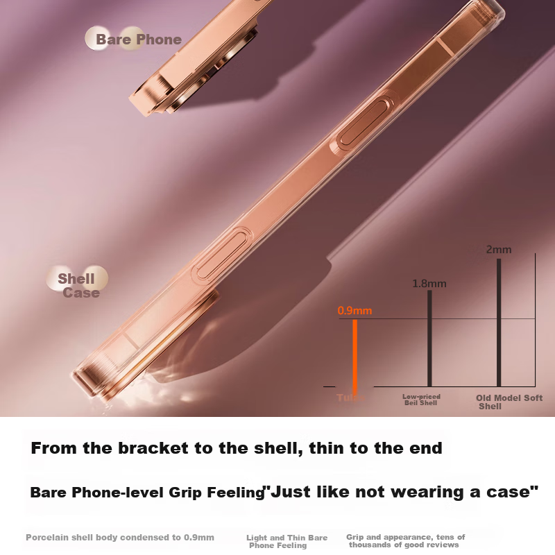 Прозрачный чехол TORRAS Tulasi Support Case для Apple iPhone 17 Pro, ультратонкий, с магнитным кольцом, противоударный, с подставкой, артикул 100202349671