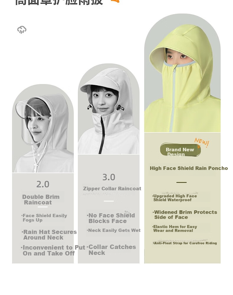 Beimei Electric Scooter Raincoat, Extra Large And Thick Long Style, Full-Body Protection against Heavy Rain, Adult Women's Single-Person Specialized Poncho 5