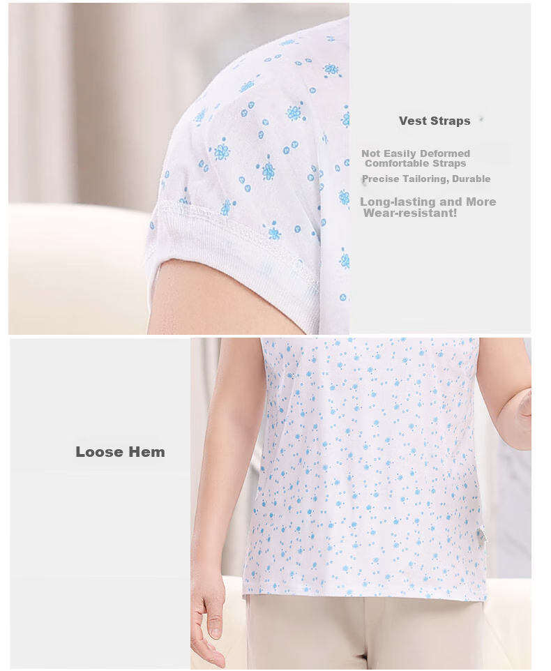 Hengyuanxiang Middle-Aged And Elderly Pure Cotton Camisole Tank Top for Women, Wide Shoulder Sleeveless Undershirt, Loose-Fitting Undershirt Suitable for Mothers to Wear Outside, Autumn Seaso 13
