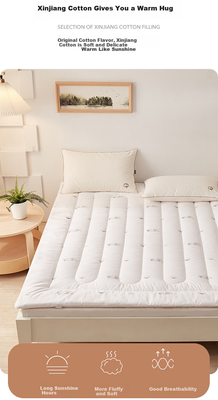 Dohia Home Textiles Mattress Pad, 100% Xinjiang Cotton Mattress Topper, Student Dormitory Mattress, 0.9 Bed 90*195cm 3