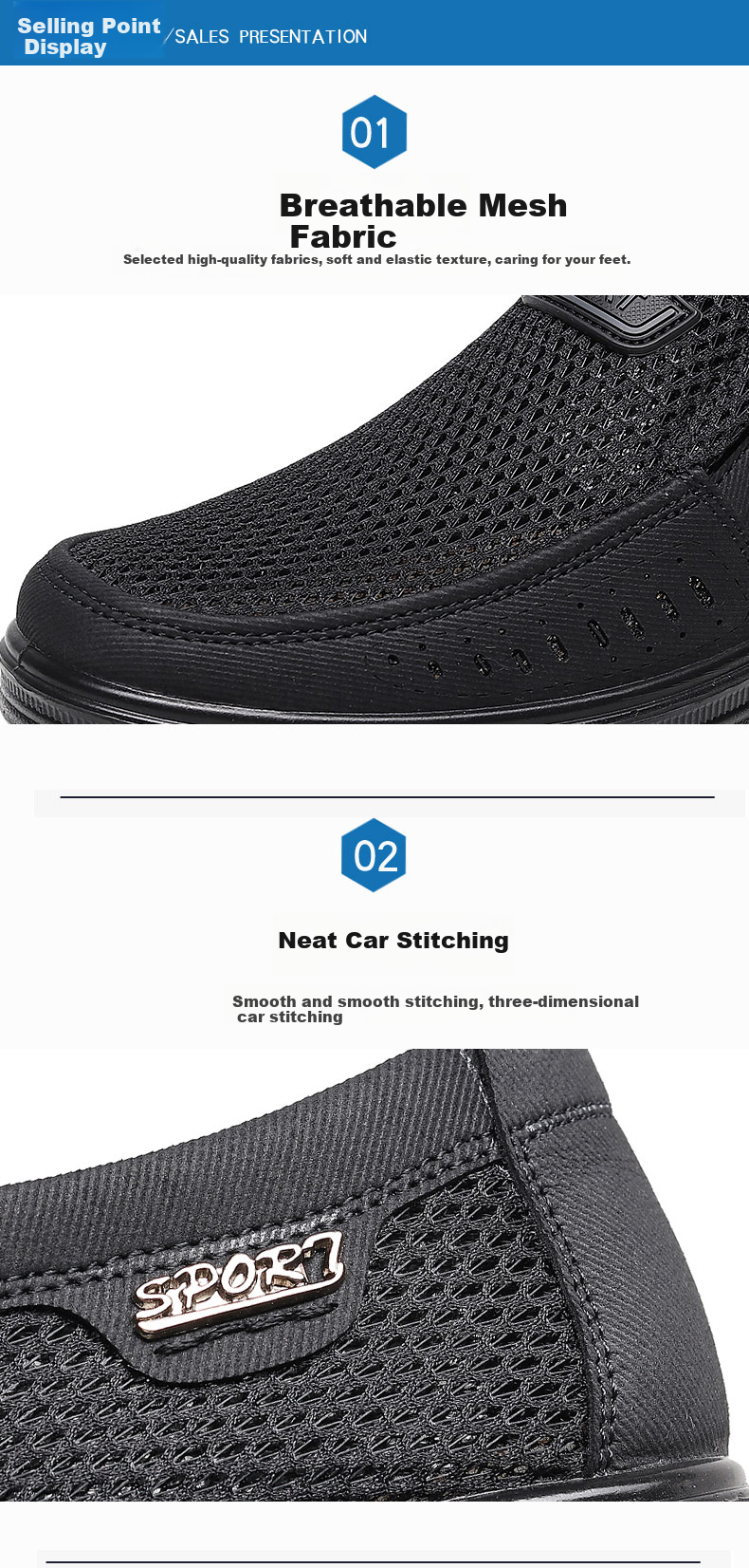 Ankang Summer Mesh Shoes Breathable Men's Slip-On Soft-Soled Old Beijing Cloth Shoes Dad Shoes AK11129 Black 38 2