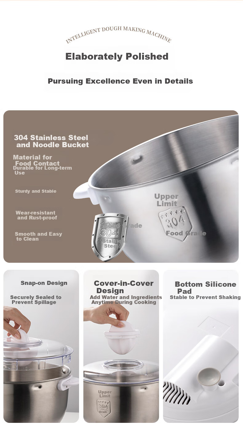 Royalstar Home Automatic Dough Mixer, Kneading Machine, Small Timerless Unattended Dough Mixer, Fermentation All-In Machine, Smart Bread Flour, 7 Liters, RM200H 15