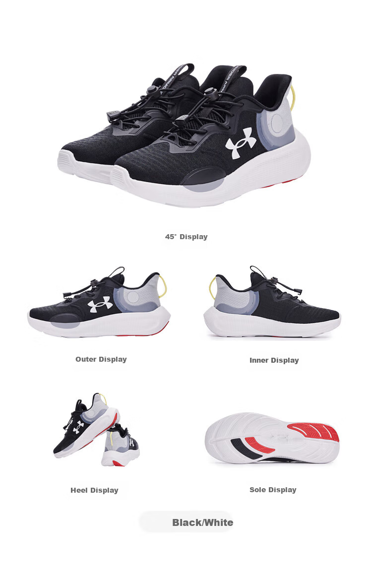 Under Armour Youth Boys and Girls Mesh Breathable High Elastic Non-Slip Strap Physical Fitness Running Shoes 2511104 Light Purple Size 39 15
