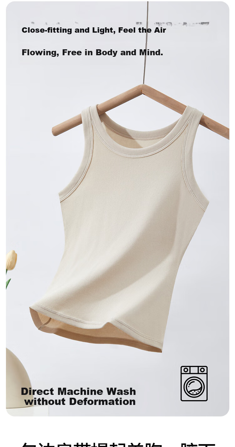 GUJIN Sleeveless Camisole Tank Top Knit Sweater Elegant Inner Wear Can Be Worn Alone Or As Undershirt Cotton No Chest Pads 8