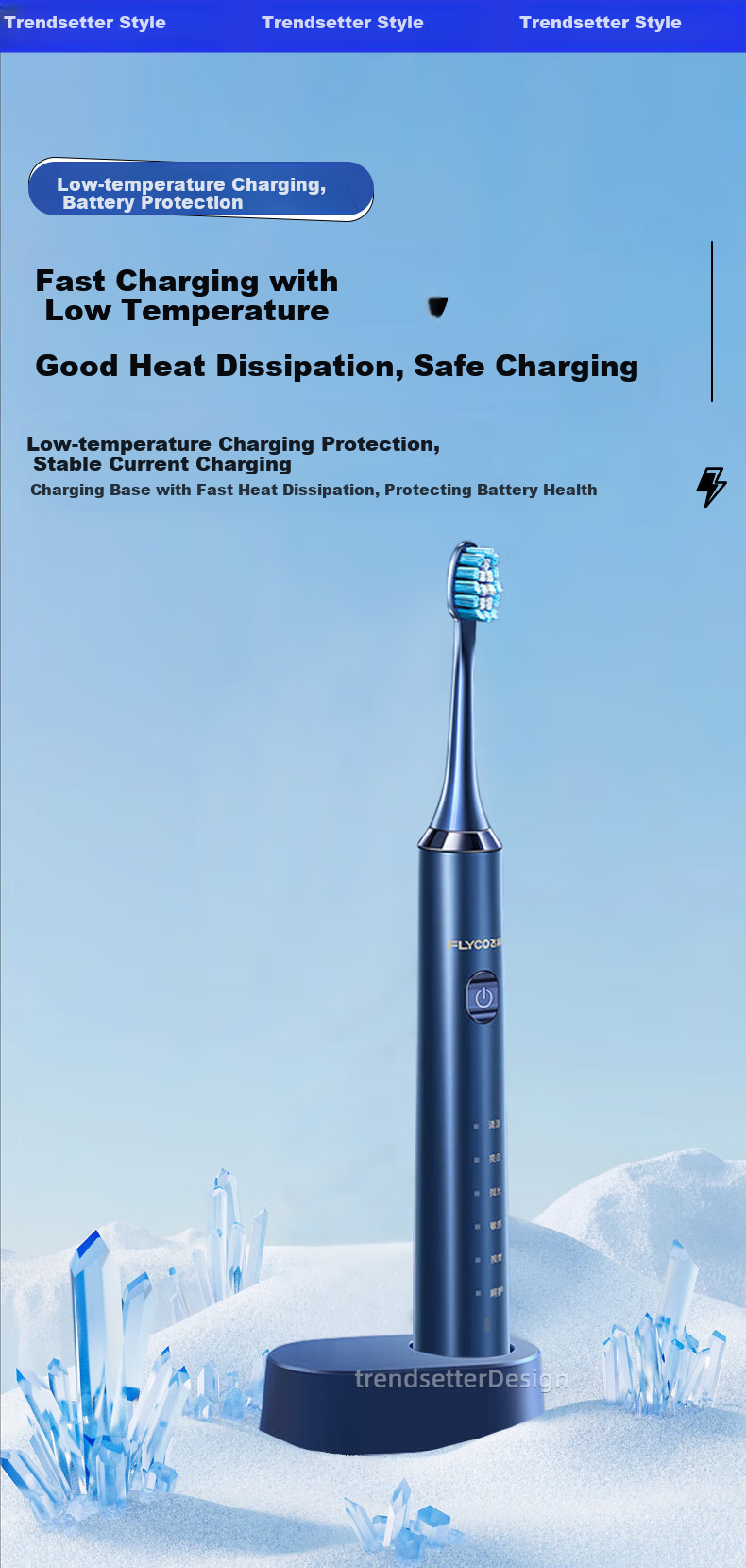 Chaofan Compatible with Flyco Electric Toothbrush Charger Base FT5105/FT7106/FT7205/FT7107, Wireless Induction Charging Cable Accessory 6
