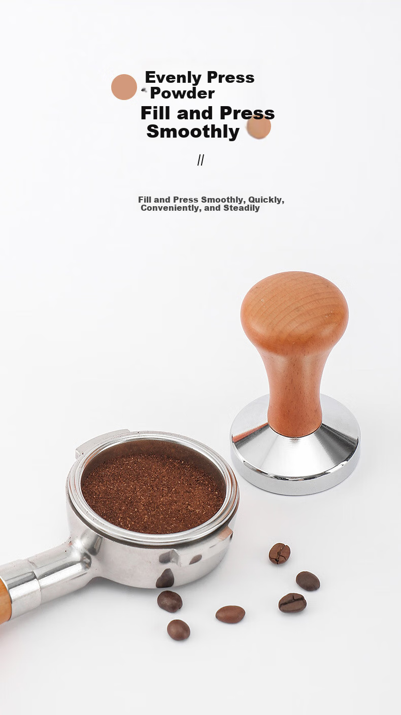 YIJUKE (YIJUKE) [51mm] Wooden Handle Coffee Tamper, Coffee Grinding Tool, Coffee Accessory, Coffee Machine Handle Tamper 6