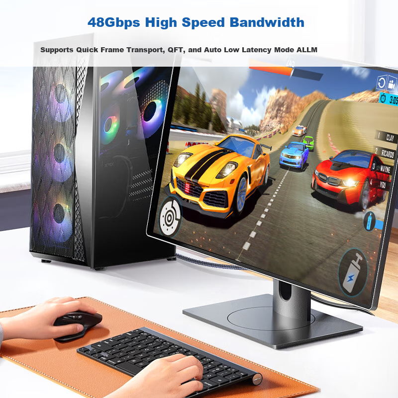 Кабель Jinghua HDMI версии 2.1, ультравысокое разрешение 8K60 Гц, совместимость с 4K144 Гц HDMI 2.0, для ноутбука, телевизора, монитора, видеокабеля проектора, 1,5 метра H662E