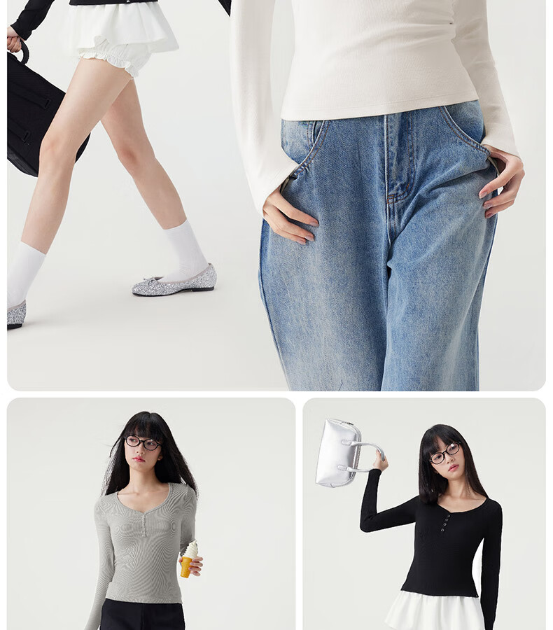 Half-Lined Thermal Base Layer with Chest Pad, Warm Innerwear, Long Sleeve U-Neck T-Shirt for Women, Spring Autumn Winter, No Bra Needed 23