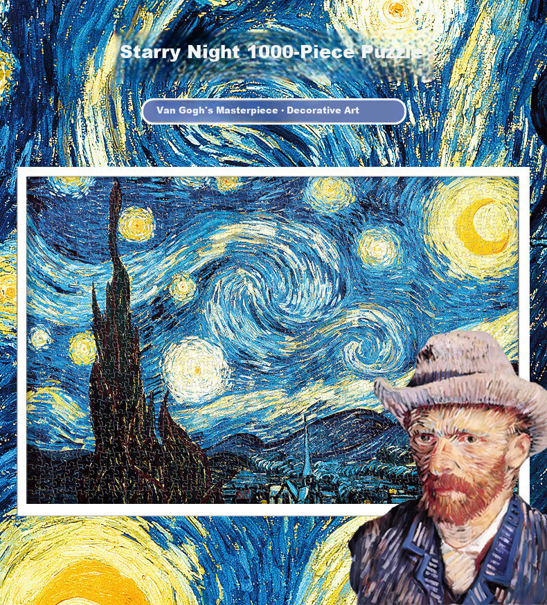 AIPUZZLE Adult Puzzle 1000 Pieces Starry Night Sky World Famous Painting Jigsaw Puzzle Home Decor Toy Birthday Gift 1