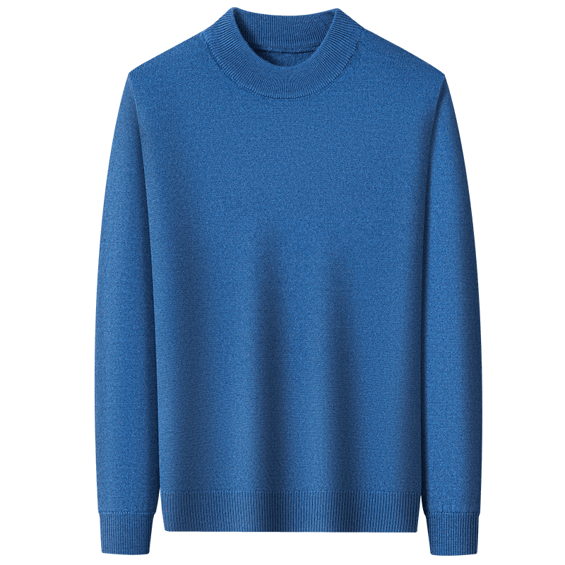 Hengyuanxiang Heavyweight 430G 100% Pure Wool Men's Sweater Autumn Winter Half Turtleneck Red Warm Knitwear