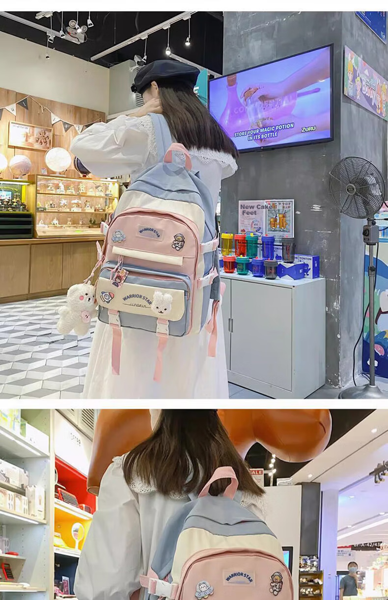 Huili Large Capacity Backpack for Women, Middle School And College Students, High School Students, Niche Elementary School Students in Grades Three to Six, Double Shoulder Bag 12