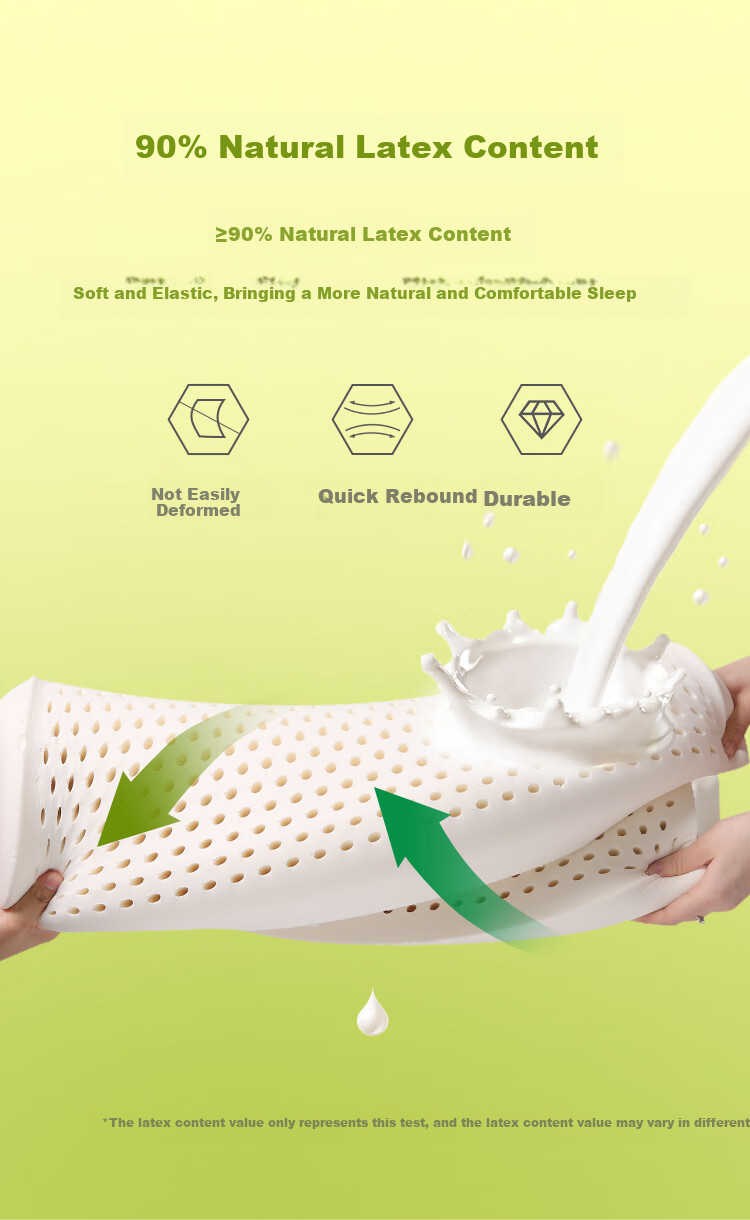 Jinxiangshu Natural Imported Cervical Pillow, Rubber Sleeping Pillow, Natural Latex Pillow, Adult Pillow, Classic Low Pillow 1