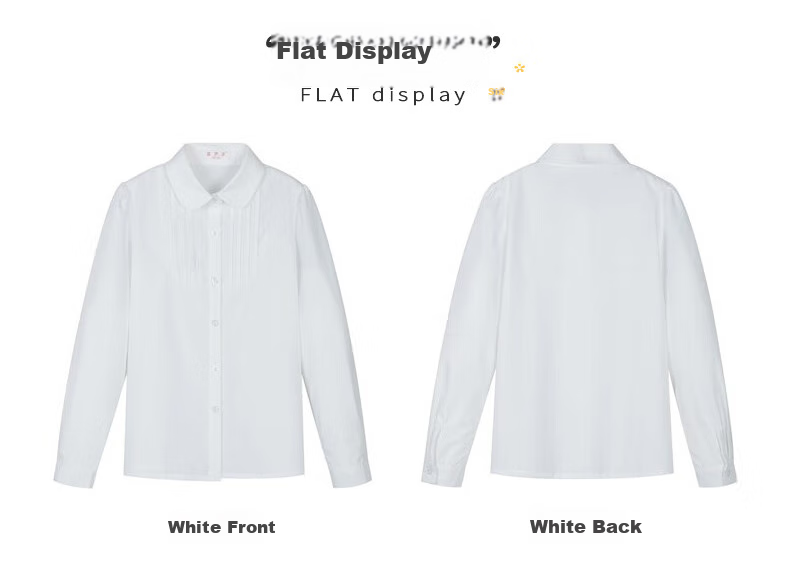 Follow Me Girls' Shirt, Spring And Autumn Academic Style Versatile Casual Long-Sleeve Top, Children's Peter Pan Collar Blouse, White, Size 110 8