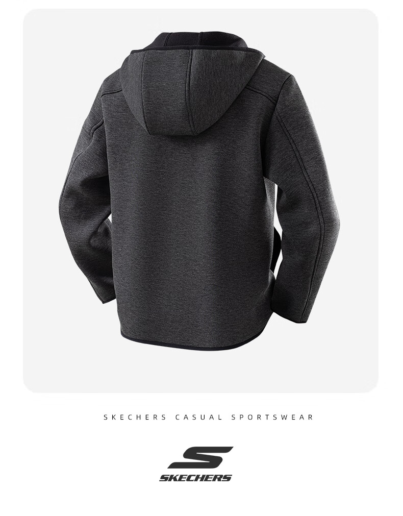 Skechers Men's Jacket 2026 Spring New Outdoor Sports Breathable Zip-up Fleece Casual Sweatshirt 7