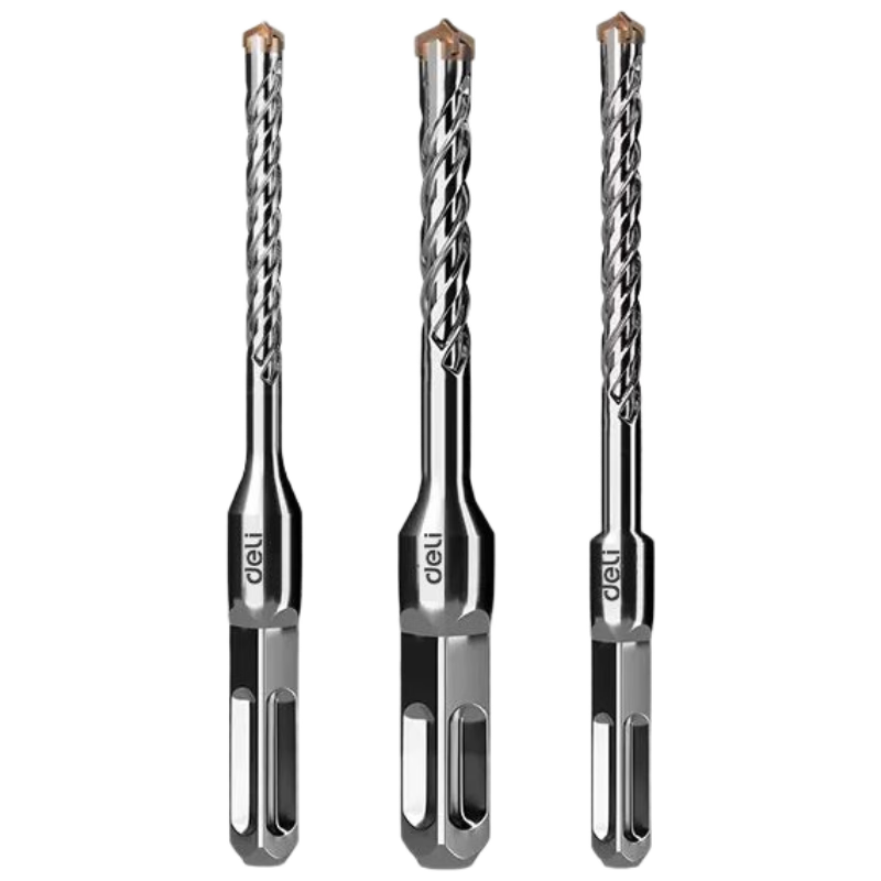 Deli Electric Hammer Impact Drill Bit for Drilling, Slotting, Cement Concrete Cross Round Shank [6+8]*110mm
