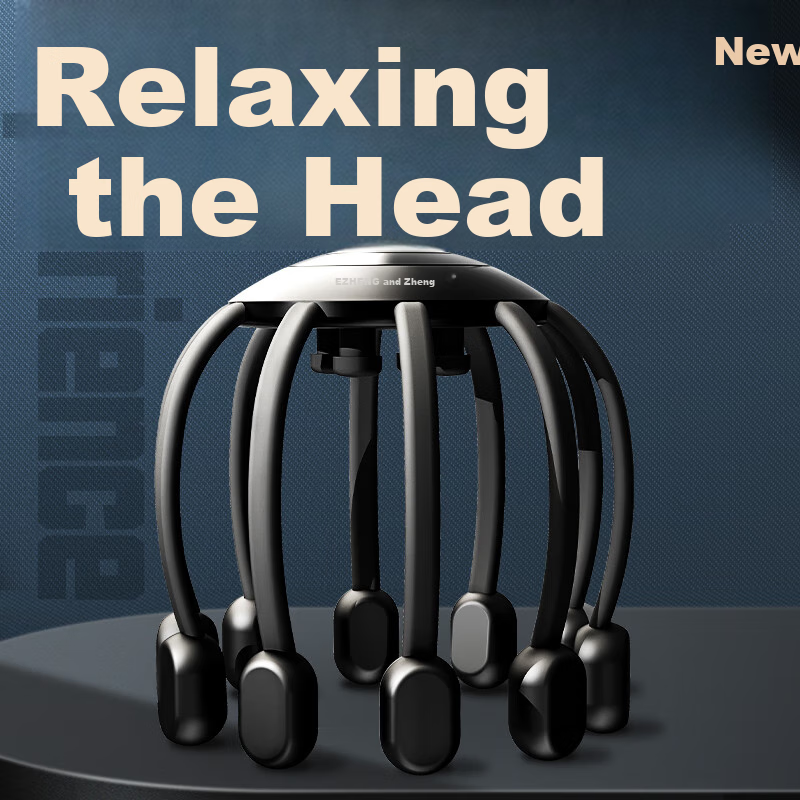 HEZHENG Head Massager, First Generation, Multi-Dimensional Octopus Head Massage Device, Finger-Pressing Massage Claw, Holiday Gift for Parents, Birthday Present for Boyfriend Or Girlfriend