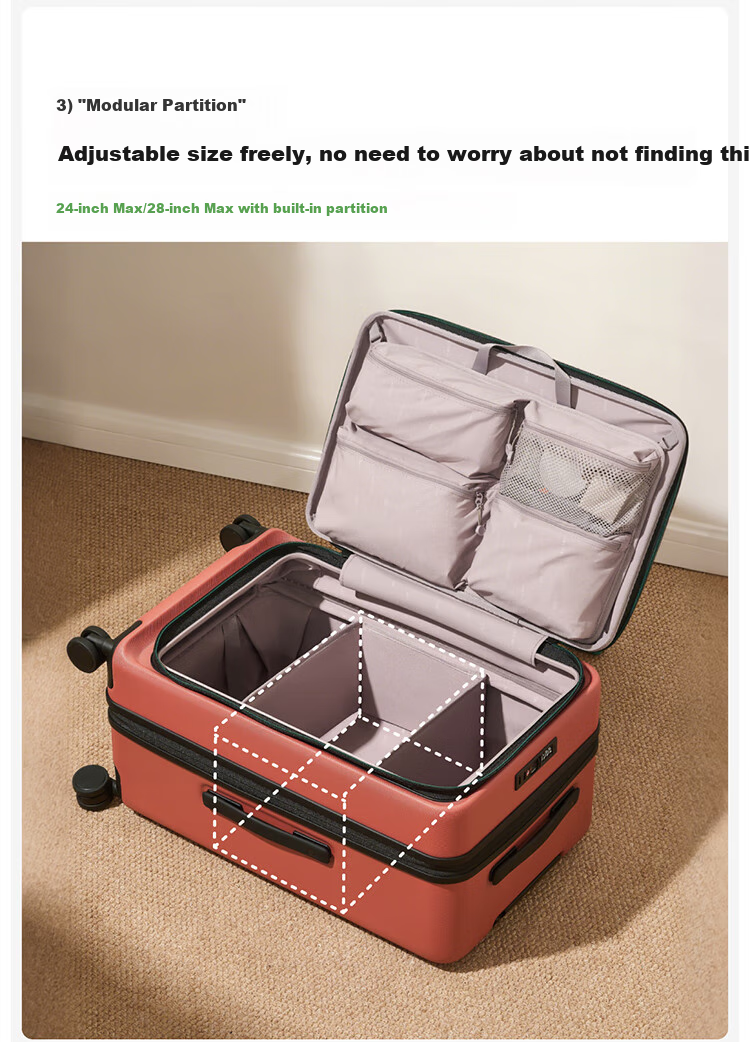 Bromen Bags Large Capacity Suitcase with Side Opening, Trolley Case, Travel Luggage, Password Lock, Celebrity Style, 24-Inch, Purple 15