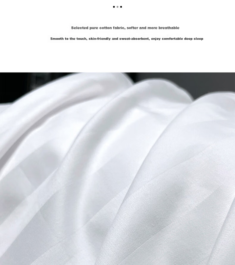 Yuanshenghuo White Single Bed Sheet, 60s Satin Pure Cotton Bedding, Hotel Guesthouse Bed Cover Skirt, 230*250cm 8