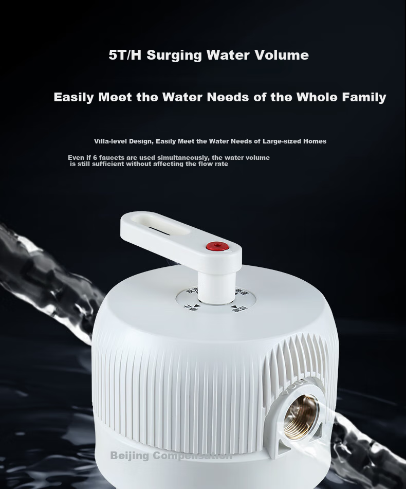 Jingbei Large White Bottle Pre-Filter with Backwash Function, 5T/H Household High Flow Tap Water Mini Central Water Purifier, 1 Micron Fine Filtration with Backwash 15