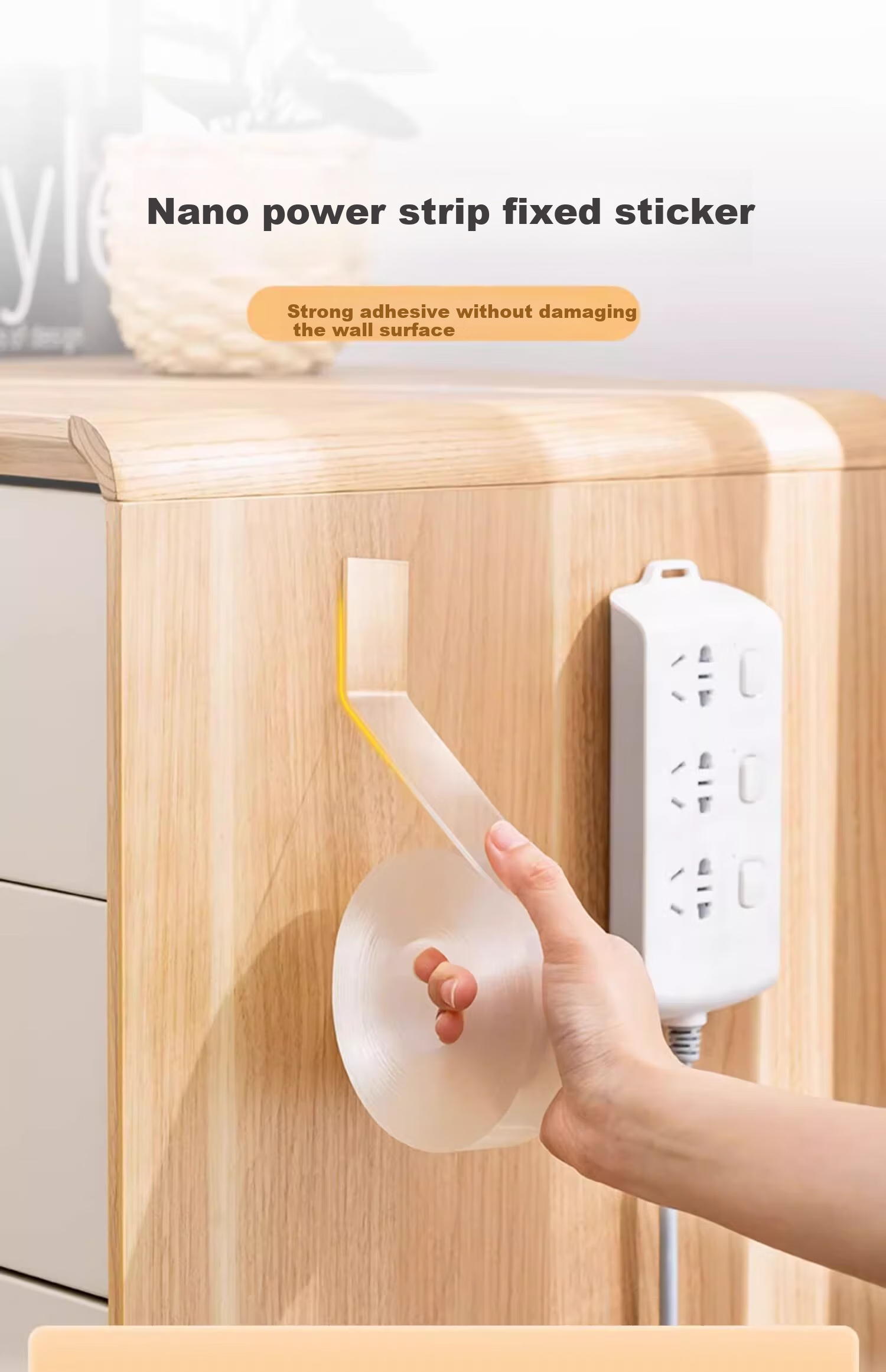 Miaoxinsi Wall-Mounted Router Socket Power Strip Organizer, No Drilling Required, Wall-Mounted Storage Solutio 1