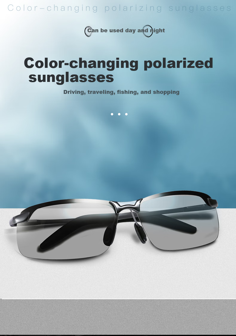 Boliliangpin Polarized Photochromic Sunglasses for Men, Driving Goggles, Fishing Sunglasses, Day And Night Use, Driving Glasses 1