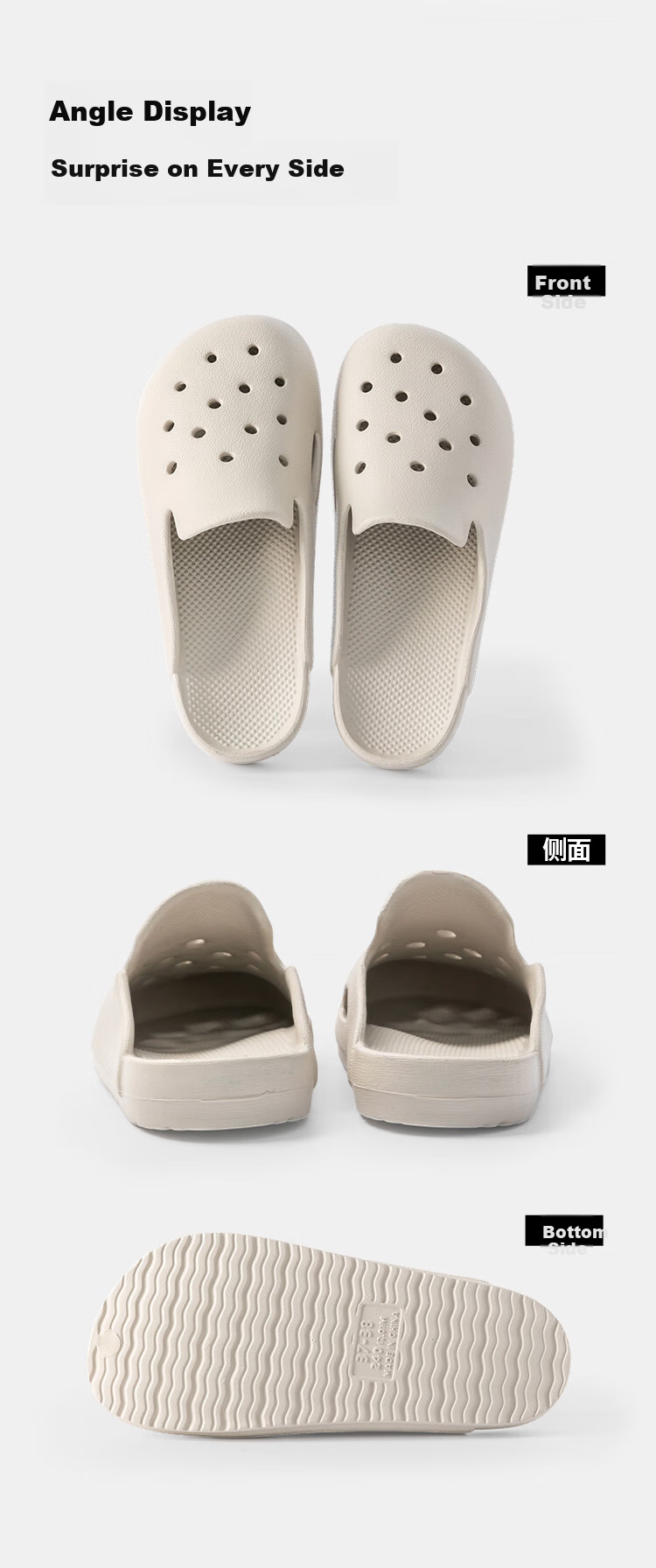 Home Story × Jingdong Co-Branded EVA Odor-Resistant Ultra-Soft Perforated Slippers for Children, Yellow, Size 31-32 24
