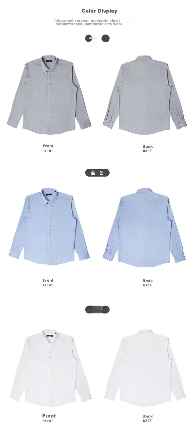 BLACKMONDAY Premium Pure Cotton Long-Sleeve Shirt for Men, Spring And Autumn Liquid Ammonia Wrinkle-Resistant Non-Iron Business Formal Professional Dress Shirt for Me 18