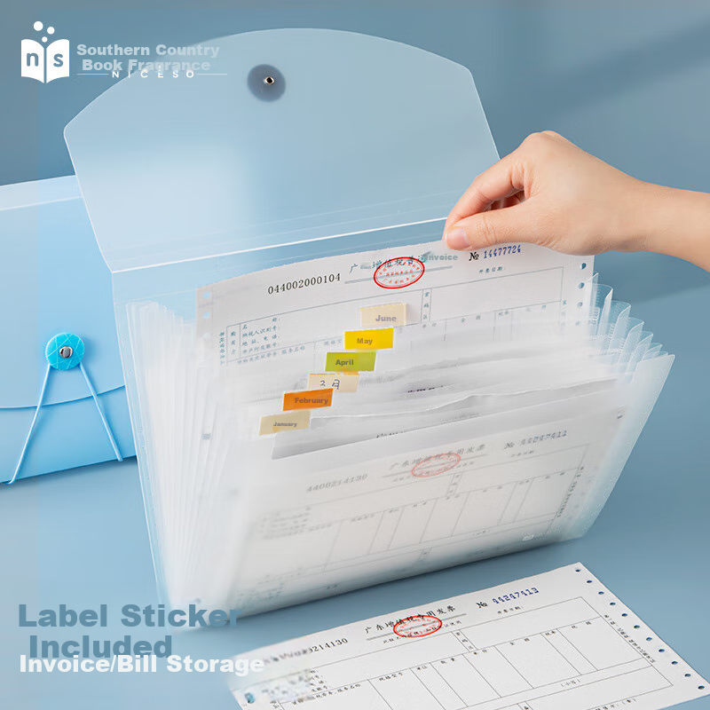 Nanguoshuxiang Receipt Organizer Folder, Large Capacity Accordion File Holder for Bills, Receipts, Promissory Notes, Invoices, Classified Documents, Appliance Instructions, Storage Organizer Tool - Transparent