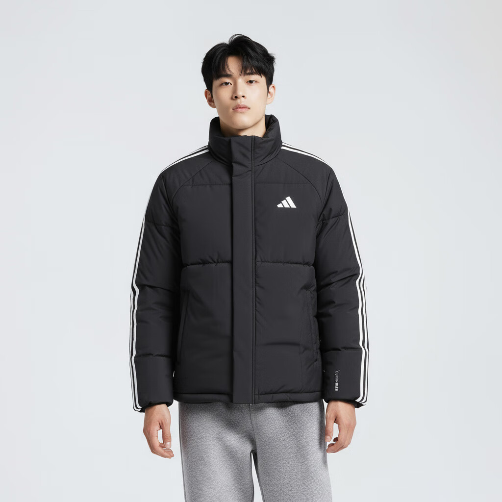 Adidas Men's Sports Style Series 3S LW D JKT Short Down Jacket KC2487 Black L