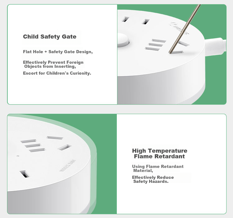 BULL Power Strip / Extension Cord / Surge Protector / Multi-Outlet Strip / Power Bar with Round Socket, 3 USB Ports + 3 Outlets with Master Switch, 1.8 Meters, Zhuyu Pink, GN-R203U 8