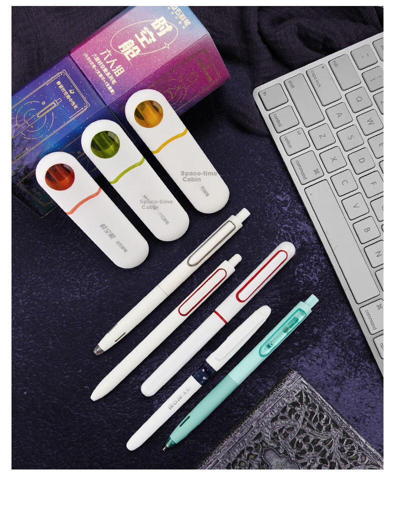 Dianshi Zhibi [Back-To Gift] Space Capsule Six-Person Set 10-Piece Stationery Set Including Gel Pens/Highlighters/Pencils for Classmates to Exchange As Study Rewards 312E-1 Birthday Gift 15