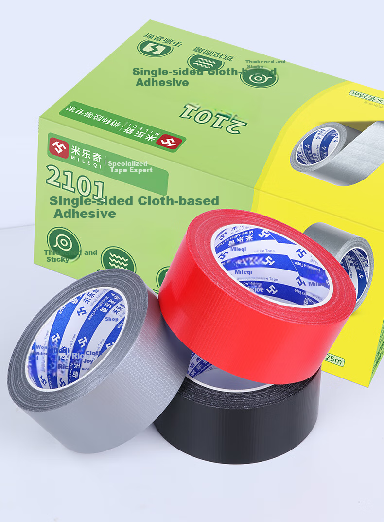 Mileqi 2101 Strong Adhesive Single-Sided Cloth Tape for Tarp Repair, Carpet Fixation, Heavy Object Binding, Waterproof And Wear-Resistant, Red - 48mm Wide * 25 Meters Long [5 Rolls] 9