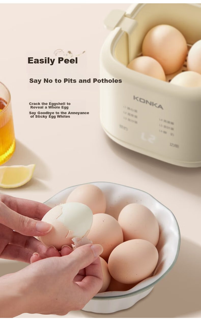 KONKA Egg Cooker, Compact Multifunctional Mini Electric Steamer, Single And Double Layer Breakfast Maker, All-In Egg Custard Machine for One Person, Home Steamer KZDQ-0303 13