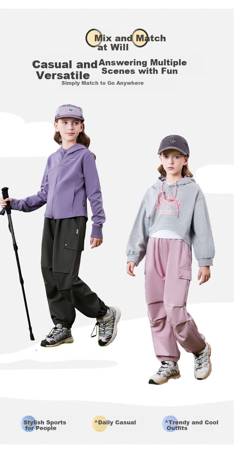 Disney Girls' Spring Cargo Pants, Children's Trousers, Girls' Sweatpants, Straight-Leg Stylish Joggers for Older Kids, Gray, Size 150 2