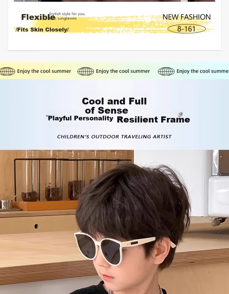 Cuntiandaofu Children's Sunglasses, New GM Boys Polarized Sunglasses UV Protection Sunglasses for Girls, Black Frame 4
