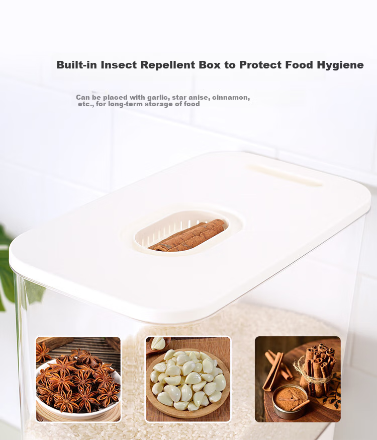 LOCK&LOCK Automatic Rice Container, Multi-Grain Storage Bin, Visible Sealed Storage Jar, Grain Storage Box, 10kg, White 7