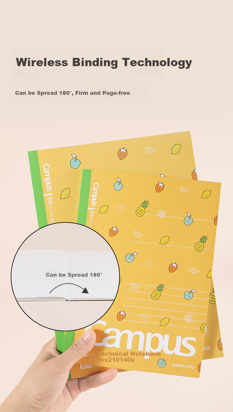 KOKUYO Campus Wirebound Notebook, Memo Pad, Yijiang 5mm Grid Paper, B5/40 Sheets, 5 Notebooks with Random Covers, WCN-CNB1448 6
