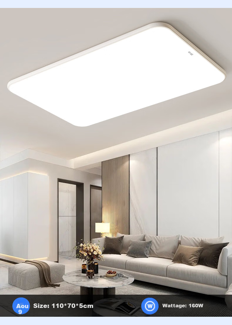 Huashuozhaoming American-Style Eye-Protection Ceiling Light for Bedroom, Modern Minimalist Design for Master Bedroom, Secondary Bedroom, And Study Room, Round Smart Lighting 18